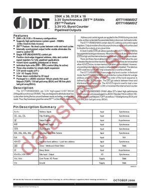 IDT71V65603S100BQGI datasheet  